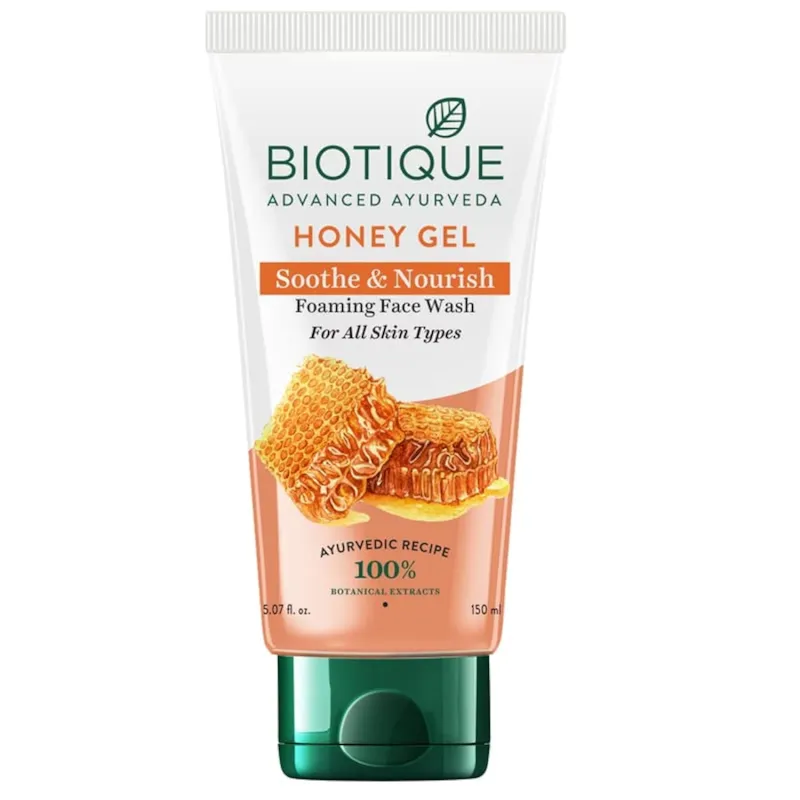 [Apply 3% Coupon] Biotique Honey Gel Soothe & Nourish Foaming Face wash | Soap Free Formula | Reduce Dryness | 100% Botanical Extracts | Suitable for All Skin Types | Rs. 165