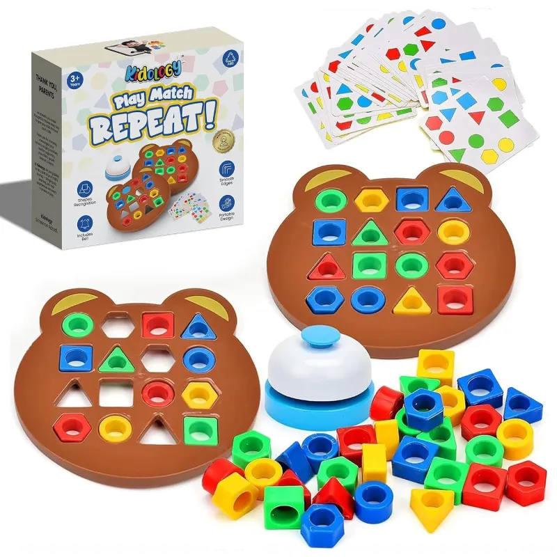 [Apply 3% Coupon] Kidology Geometric Shape and Color Matching Puzzle Board Game with Bell for Kids 3+ Years | Sensory Educational, Fun and Learning Toy for Children | Rs. 270