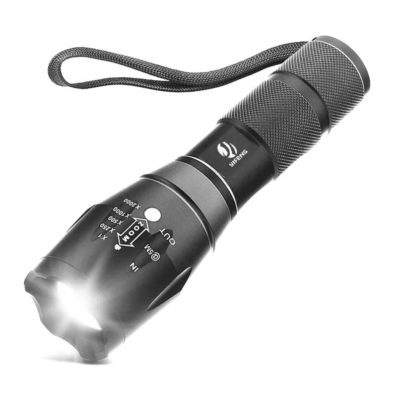 [Apply 3% Coupon] Magicwand Rechargeable Led Zoom Flash Torch Light with Universal Battery Charger & Box【Pack of 1 Torch】【Black】 Rs. 359