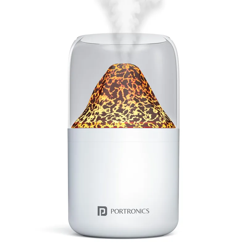 [Apply 3% Coupon] Portronics Magma 2-in-1 Volcano Water Mist Humidifier & Night Lamp, Type-C Powered, Silent Operation, Dual Mist & Light Modes, 300 ml Tank, Skin Rs. 581