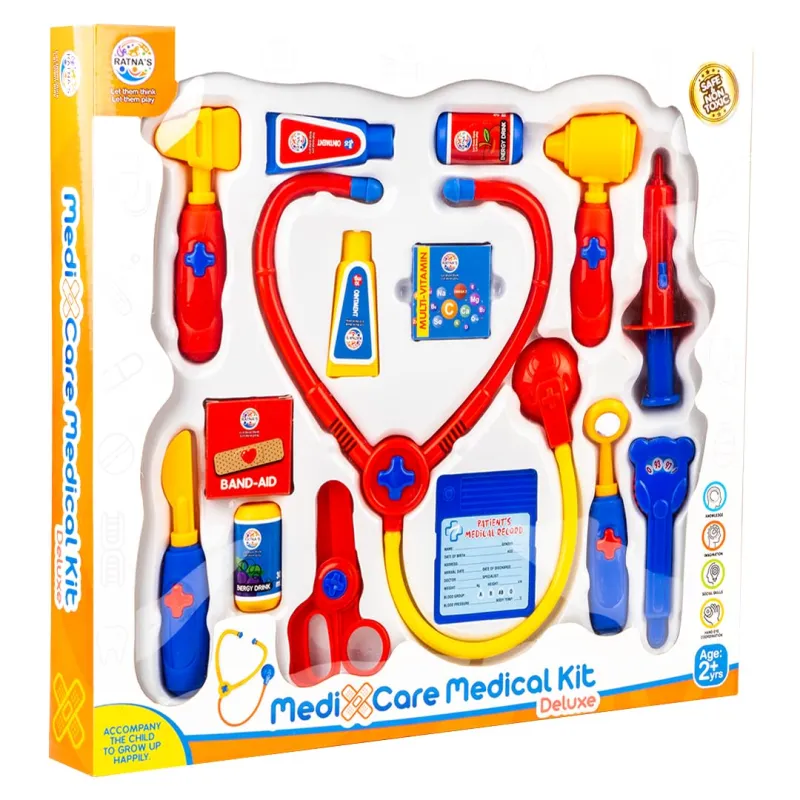 [Apply 3% Coupon] Ratna’s Medicare Medical Kit Deluxe with 15 Medical Instruments & Accessories | Doctor Set Pretend Play | A Perfect Role Play Toy for Kids 2+ Years Rs. 343