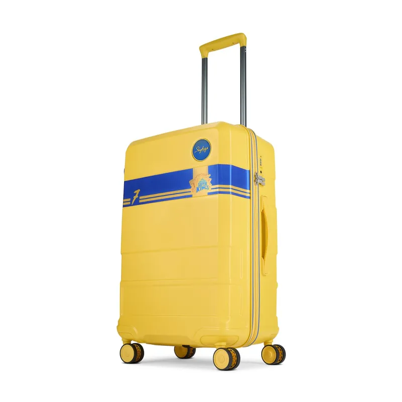 [Apply 3% Coupon] Skybags Whistle Podu Check-in Trolley Bag 68cm | Medium | Hard Luggage | Official CSK Edition 8-Wheel Suitcase | TSA Lock with Anti-Theft Zipper | Rs. 3103