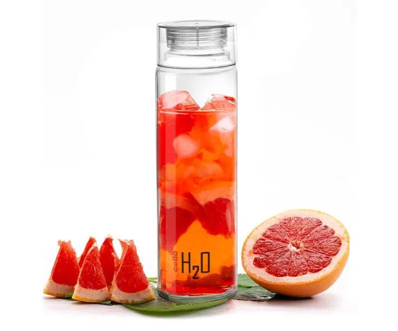 [Apply 30% Coupon] CELLO H2O Glass Water Bottle for Office & Daily Use 920 ml, Transparent | Durable & Stylish, Freezable & Fridge Safe, Leakproof Wide Mouth Leadfree Rs. 97