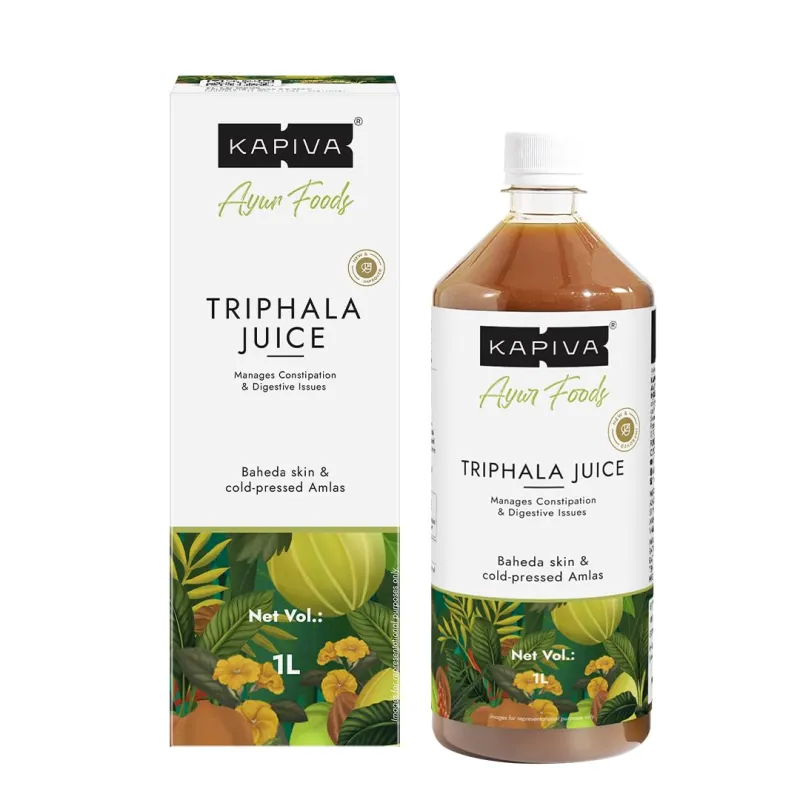 [Apply 4% Coupon] Kapiva Triphala Juice | 100% Ayurvedic | Relieves Constipation & Improves Digestion | No Added Sugar, 1L Rs. 191
