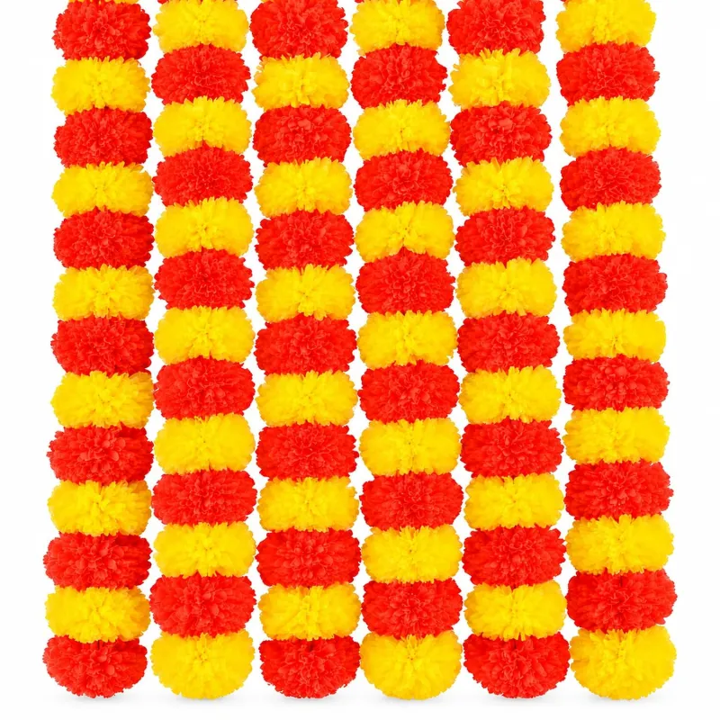 [Apply 45% Coupon] Upyog Artificial Marigold Flower Garland Strings Diwali Hanging Toran 5 Pcs Rs. 98
