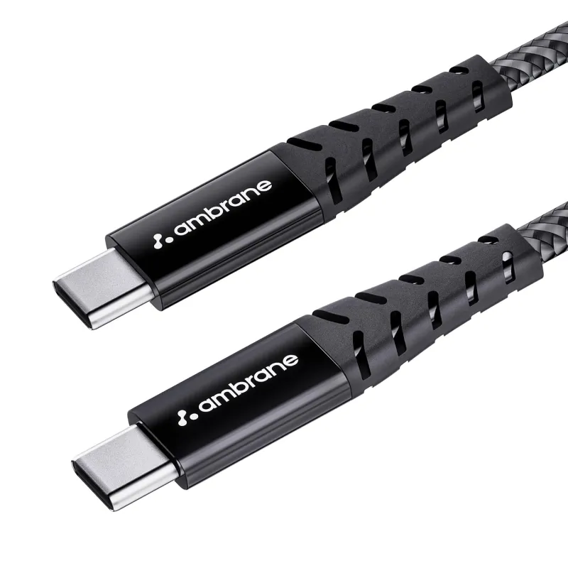 [Apply 5% Coupon] Ambrane Unbreakable 60W Fast Charging 1.5M Braided Type C to Type C Cable for Smartphones, Tablets, Laptops & Other Type C Devices, PD Technology, Rs. 122