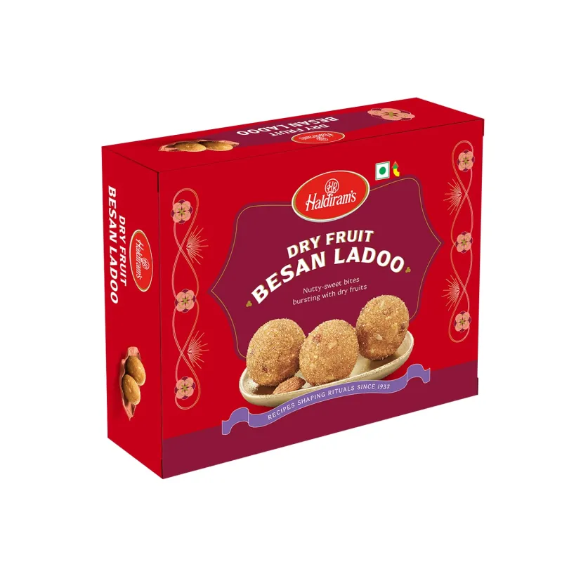 [Apply 5% Coupon] Haldiram’s Haldirams Mithas Besan Ladoo – Dry Fruit, 400grams, Indian Sweets Diwali gift pack Rs. 149