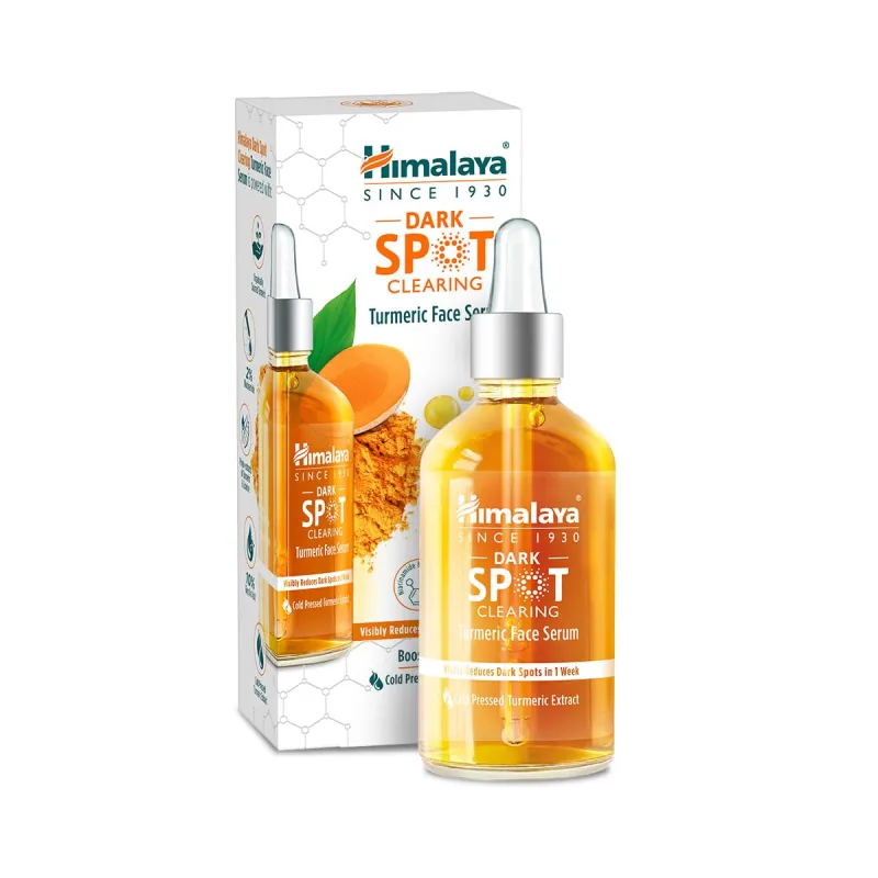 [Apply 5% Coupon] Himalaya Dark Spot Clearing Turmeric Face Serum, 15 mL | with 10% Glycolic Acid, 2% Niacinamide & Organically sourced Turmeric | Visibly Reduces Dark Rs. 141
