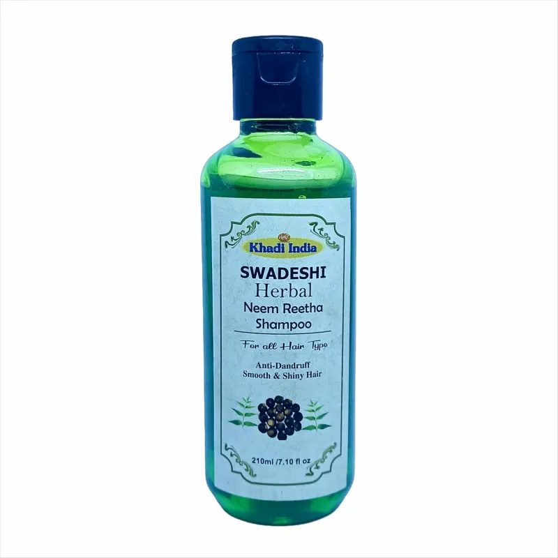 [Apply 5% Coupon] Khadi Natural 100% Herbal Neem Reetha Shampoo – Purifying & Anti-Dandruff Cleanser for Healthy Scalp & Hair, Controls Itch & Buildup, Sulfate & Rs. 138