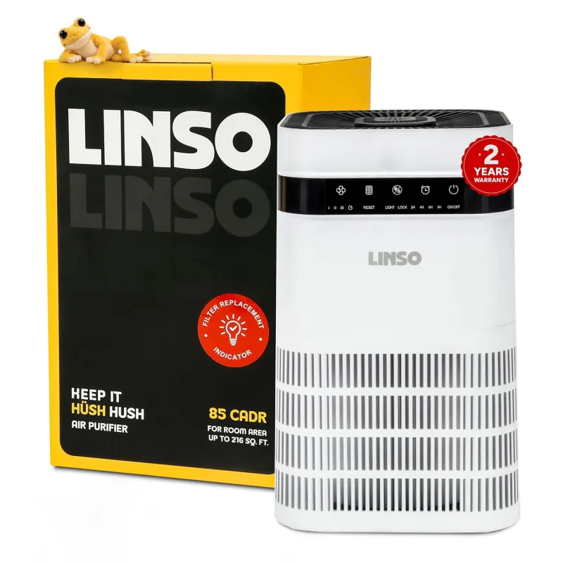 [Apply 5% Coupon] LINSO HUSH HEPA H13 Air Purifier For Bedroom 85 m³/h CADR, covers 216 Sq.Ft