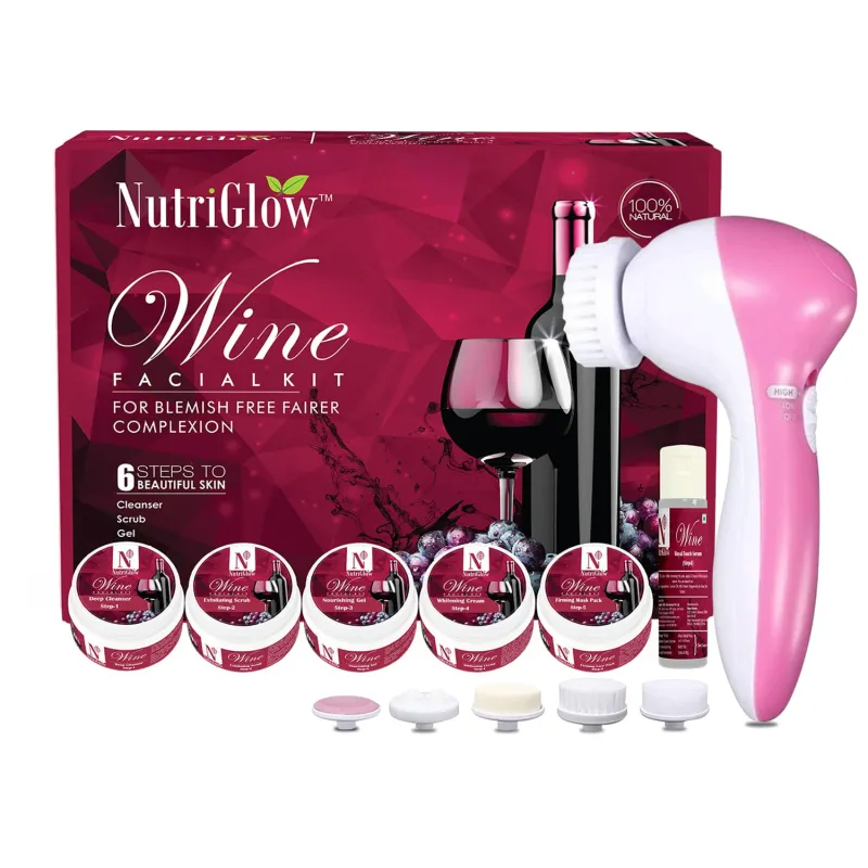 NUTRIGLOW 5 In 1 Face Massager Wine Facial Kit 25010 g Rs.474