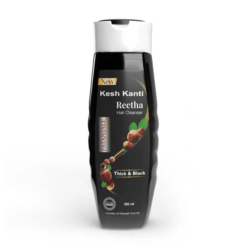 [Apply 5% Coupon] Patanjali Kesh Kanti Reetha Shampoo Hair Cleanser 180ml – Natural Reetha Soapnut Hair Fall Control Shampoo | Suitable for All Hair Types | For Men & Rs. 50