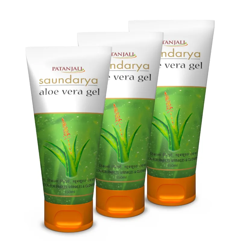 [Apply 5% Coupon] Patanjali Saundarya Aloe Vera Gel, for kin Hydration and Nourishment with Natural Aloe Vera Extract 150ml (Pack of 3) Rs. 179
