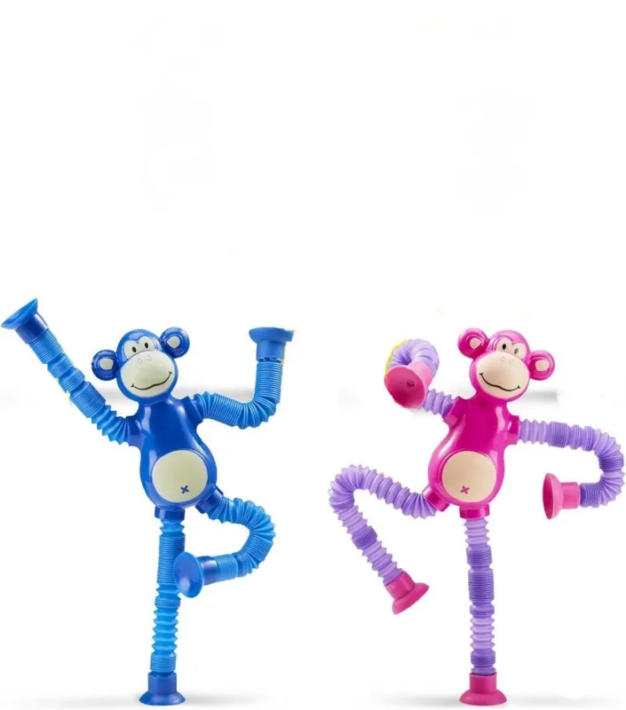 [Apply 5% Coupon] Telescopic Suction Cup Kids Travel Toys for Flight Pull String Toys for Babies for Boy Girls Robot Light Tube Toddlers Gift Unique Pop Tube Kids Rs. 162