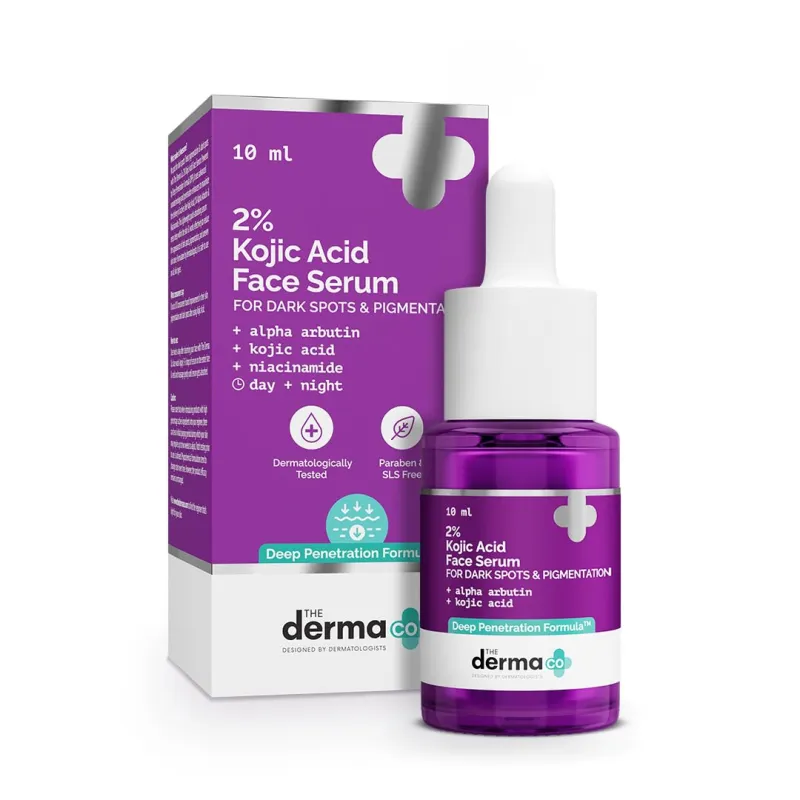 [Apply 5% Coupon] The Derma Co. 2% Kojic Acid Face Serum with Alpha Arbutin, Powered by Deep Penetration Formula™ | Fights Pigmentation | Fades Dark Spots | Brightens Rs. 177