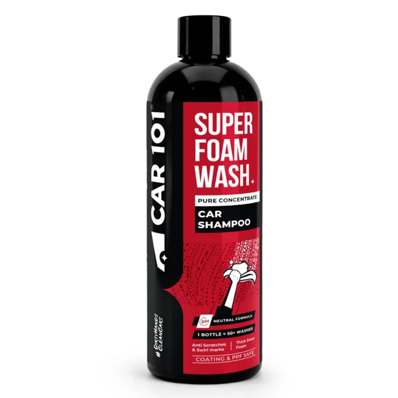 [Apply 50% Coupon] CAR101 Super Foam Car Wash Shampoo – 300ml (Pack of 1) | Fresh & Mild Scent | Gives 50+ Washes | pH Neutral Formula | Scratch-Free Car Wash Shampoo | Rs. 243