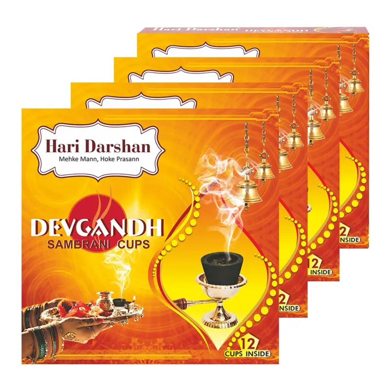 [Apply 50% Coupon] Hari Darshan Devgandh Sambrani Cup | Natural & Pure Aromatic Loban & Guggal for Pooja & Havan | Traditional Organic Fragrance for Spiritual Rituals | Rs. 281