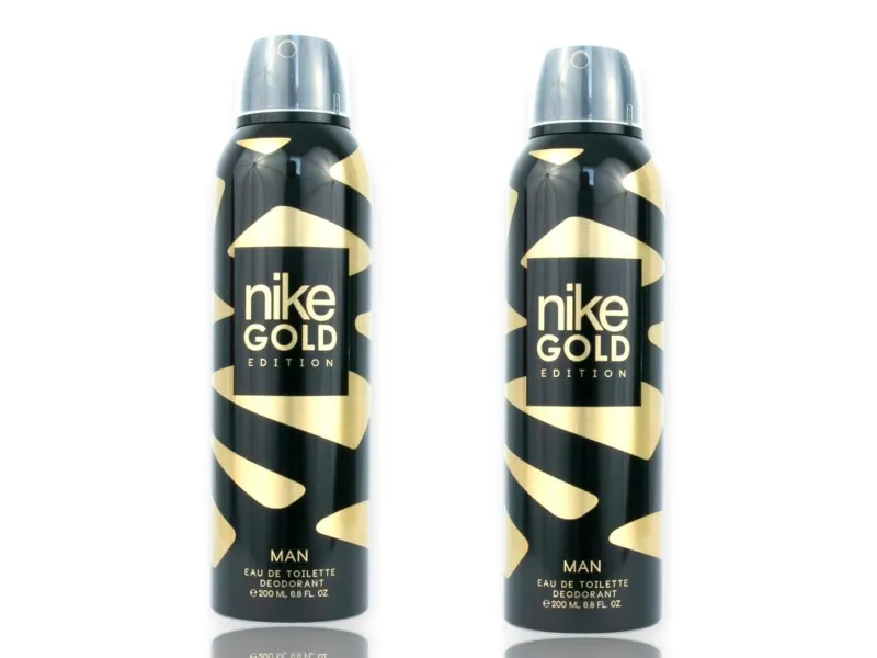 [Apply 50% Coupon] Nike Gold Edition EDT Deodorant for Man 200ml*2 Combo Pack, 24H, 0% Aluminum Salts, Protects Underarm Flora, No White Stains Rs. 199