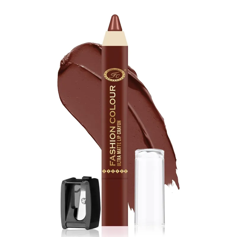 [Apply 6% Coupon] FASHION COLOUR Ultra Matte Lip Crayons With Free Sharpener | Smudge Proof And Waterproof | For Hydration And Moisturization | Long Lasting Lipwear Rs. 140