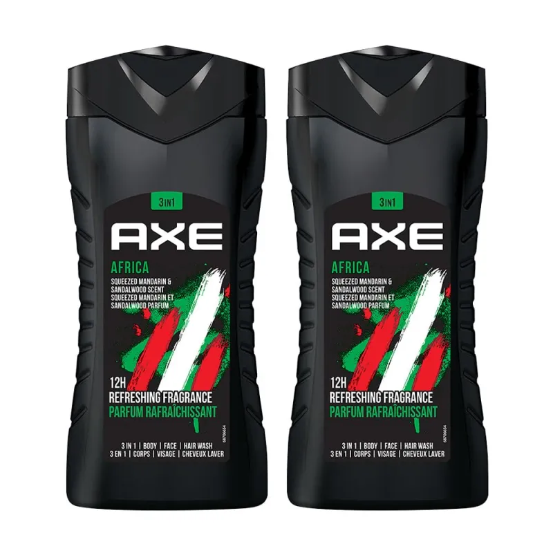 AXE Africa 3-in-1 Body, Face & Hair Wash | Vibrant Mandarin & Sandalwood Scent | 12H Refreshing Fragrance | Combo of 2| 250 ml Each Rs. 191