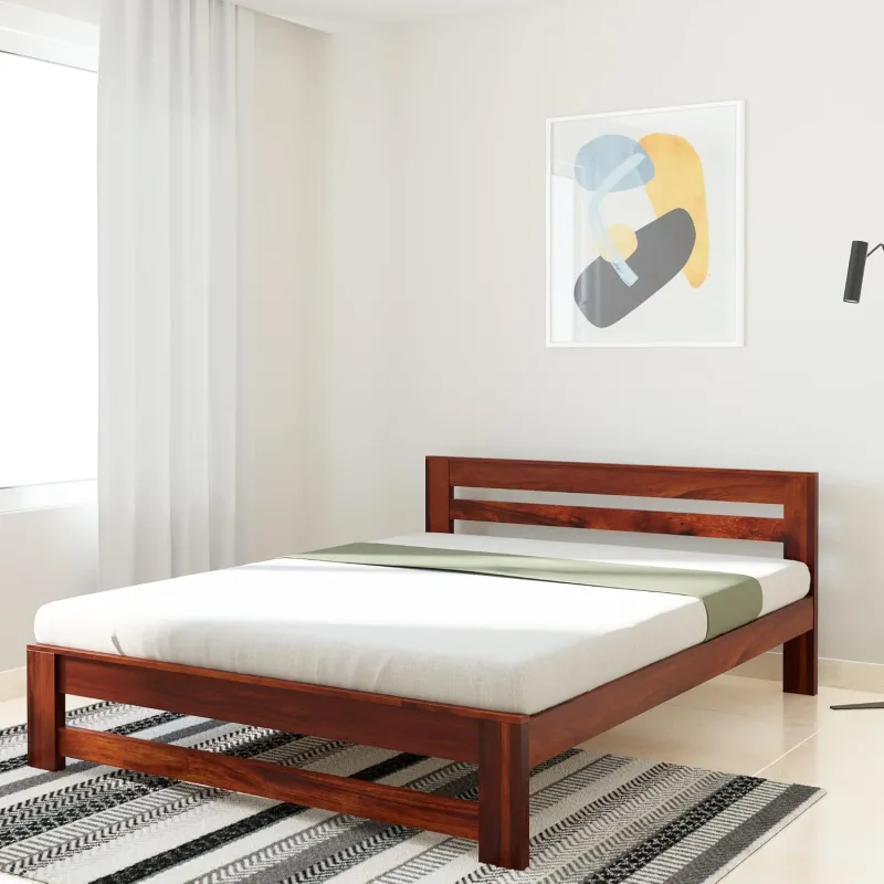 [Axis/ICICI CC] Amazon Brand – Solimo Kaimbe Queen Size Solid Sheesham Wood Bed Without Storage (Honey Finish) Rs. 10350