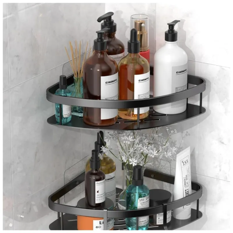 Bathroom Organizer Without Drill | Self Adhesive Wall Shelf for Bathroom & Kitchen | Stainless Steel Bathroom Rack & Shampoo Holder | No Drill Wash Rs. 265