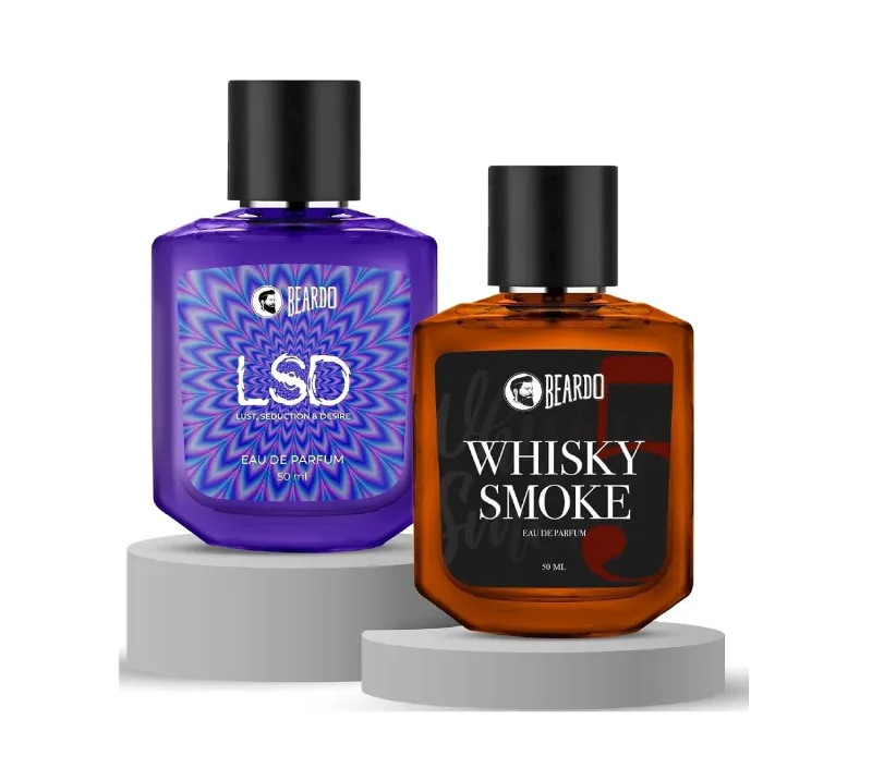 Beardo Dual Intensity- LSD & Whisky Smoke Perfume for Men (50ml x 2) | Long Lasting Fragrance | Long Lasting Perfume for Men | Gift for Men | Gift Rs. 359