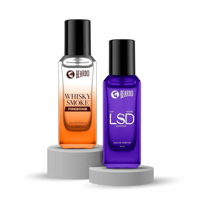 Beardo LSD x Firebomb Edition Perfume Combo for Men (20ml x 2) | Long Lasting Fragrance | Long Lasting Perfume for Men | Gift for Men | Gift for Rs. 119