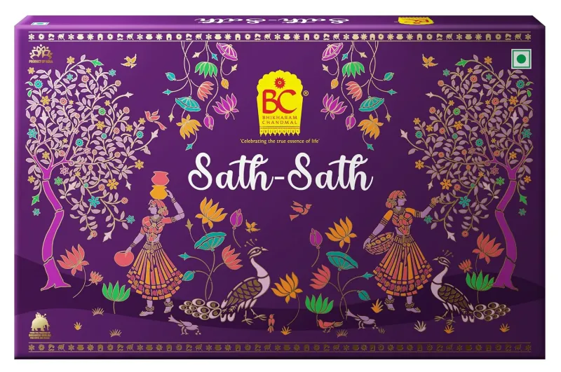 Bhikharam Chandmal – Sath Sath Diwali Gift Hamper – Indian Sweets – Besan Laddu 200 Gm, Soan Papdi 200 Gm – Ideal For Gifting – Pack of 1 Rs. 149