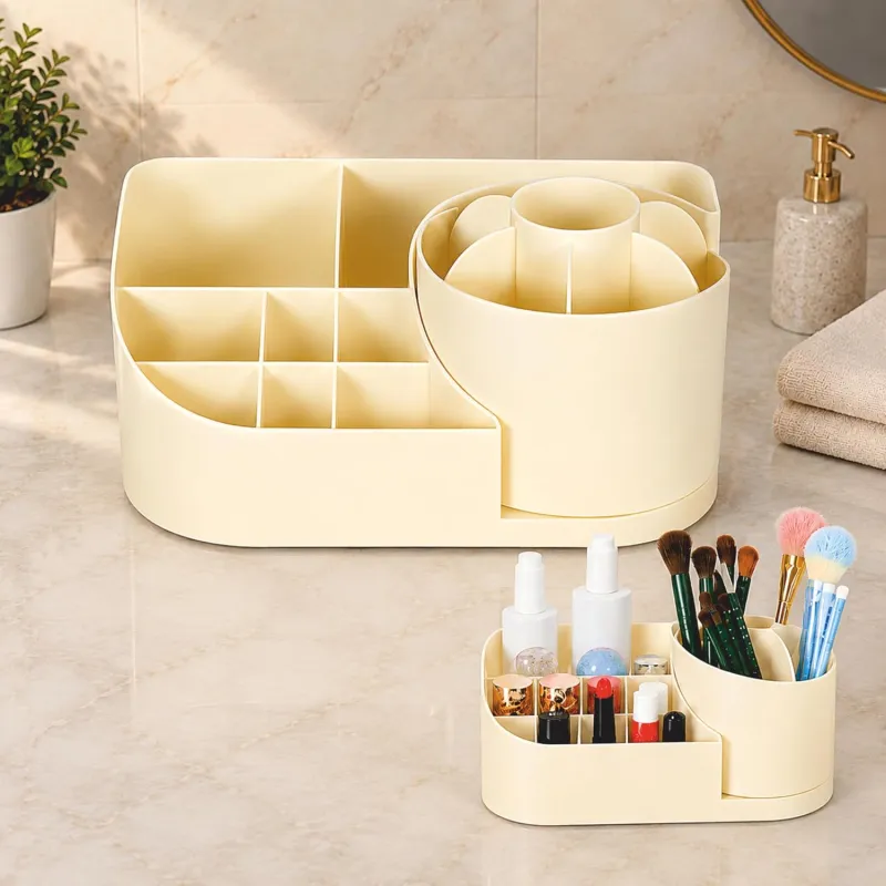 Boniry Cosmetic Organizer for Nail Polish, Brushes, Lipstick, Jewelry | 360 Rotating Makeup Organizer | Countertop for Bedroom and Bathroom (Off Rs. 122