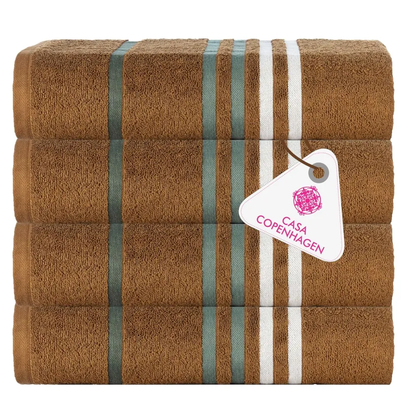 Casa Copenhagen – Egyptian Cotton Exotic 4 Pcs Hand Towel (40 X 60 cm) Colour : Brown Rs. 399