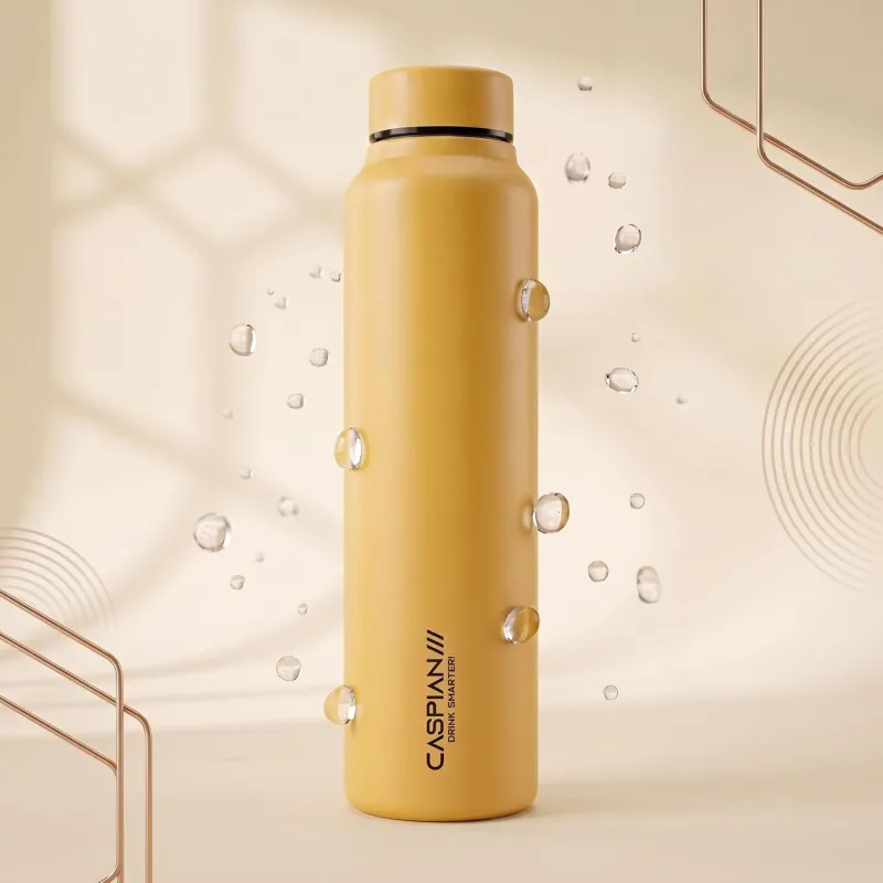 CASPIAN /// Astra Stainless Steel Water Bottle 1 litre (1000 ml) | Single Wall, Leakproof & BPA-Free | Reusable Metal Bottle for Fridge, Home, Rs. 299