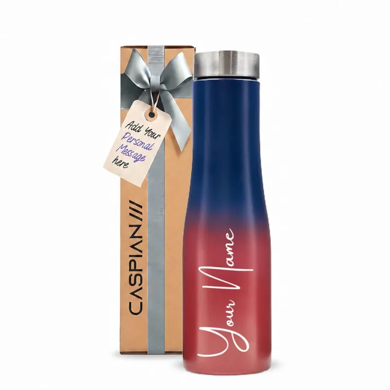 CASPIAN /// Stainless Steel Water Bottle 1L, Midnight Crimson, Customizable with Name Print for Kids, School, Office, Gym, and Corporate Gifting Rs. 299