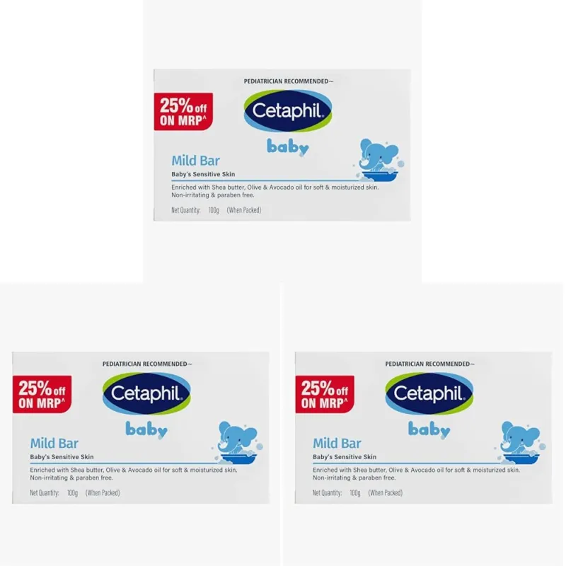 Cetaphil Baby Mild Cleansing Bar for Newborns & Babies 100 gm | With Shea Butter, Avocado Oil & Olive Oil | Gentle, Hypoallergenic, Pediatrician Rs. 418