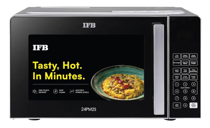 [Coupon + Apay ICICI NC EMI] IFB 24L Solo Microwave Oven with 69 Auto Cook Menus (24PM2S, Silver, Mug Recipes, Steam Clean, Auto Reheat, Preset Timer, Power Save, Child Safety Rs. 7417