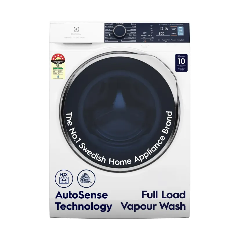 [Coupon + Apay ICICI NC EMI] Electrolux 9kg/6kg 5 Star Fully Automatic Washer Dryer Combo, AutoSense Technology, Full Load Vapour Wash, Hygienic Care, EcoInverter Motor, Rs. 43240