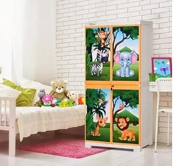 [Coupon + ICICI/AXIS Card Offer] Nilkamal Jungle Design Plastic Free Standing Cabinet | Finish Color – Brown (Fmmjunglebbc/PORG) – 23.23X13.78X48.03 Inch Rs. 5167