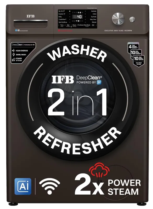 [Coupon + ICICI / AXIS CC EMI] IFB 9Kg 5 Star,9 Swirl Wash, Steam Refresh, Eco Inverter Motor, WiFi Enabled, DeepClean®Ai Powered Fully Automatic Front Load Washing Rs. 32740