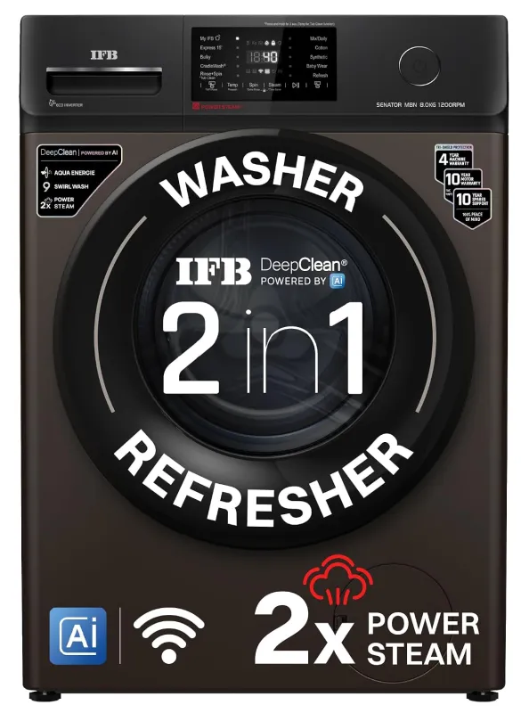 [Coupon + ICICI / AXIS CC EMI] IFB 8 Kg 5 Star, 9 Swirl Wash, Steam Refresh, Eco Inverter Motor, WiFi Enabled, DeepClean®Ai Powered Fully Automatic Front Load Washing Rs. 28740