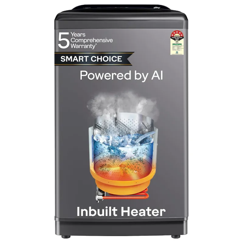 [Coupon + ICICI/Axis CC EMI] Godrej 10 Kg 5 Star with 5 Years Comprehensive Warranty, AI Tech, Inbuilt Heater, Fills Tub at ~0 Water Pressure, Steel Drum Fully Automatic Washing Rs. 23990