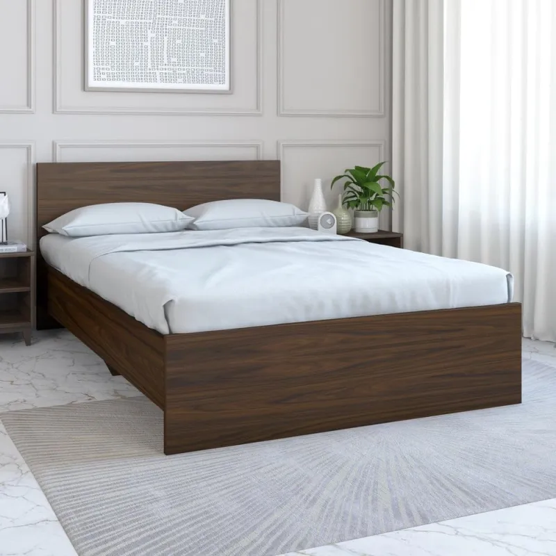 [Coupon + ICICI/Axis CC] Nilkamal Arthur Wooden Double Bed Without Storage | 3 Year Warranty | Engineered Wood | Knock Down | Contemporary Design | Walnut Rs. 7831