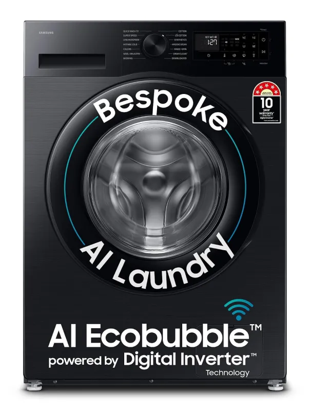 [Coupon + ICICI NC EMI] Samsung 12 kg, 5 Star, Super Speed, Wi-Fi, Hygiene Steam with Inbuilt Heater, Digital Inverter, Fully-Automatic Front Load Washing Machine Rs. 33190