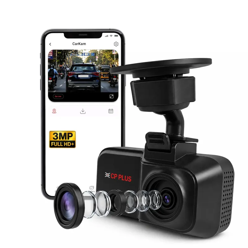 CP PLUS Dash Cam for Car CP-W310 | 2K 3MP Full HD+ Single Channel Dashcam | 1296P Recording | Built-in Microphone | WiFi (AP Mode) | G-Sensor | Night Rs. 1899
