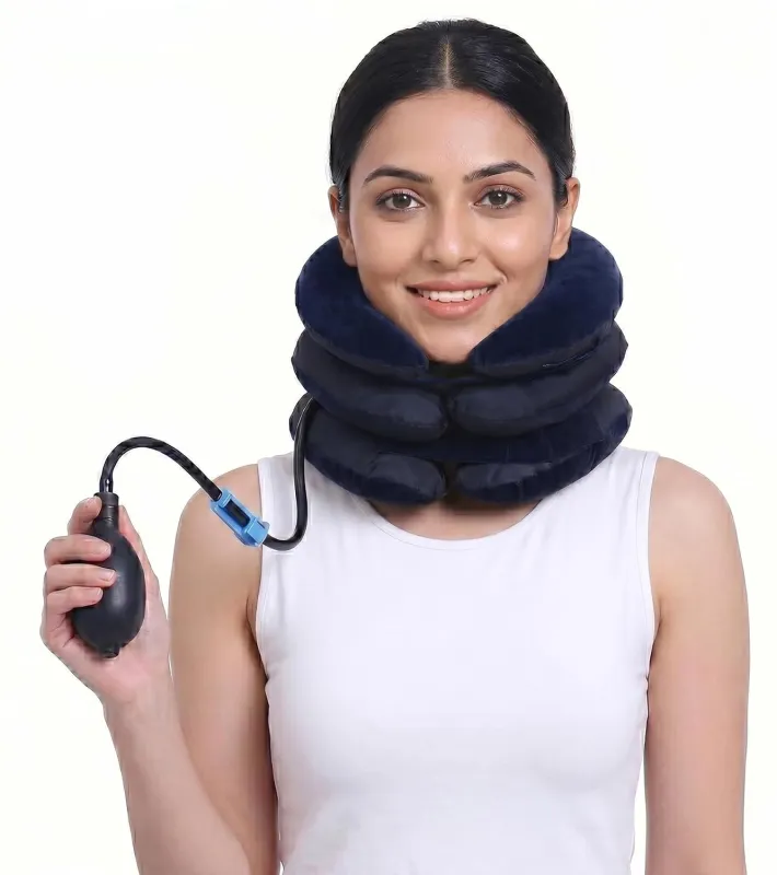DClub Inflatable Neck Brace Pillow Cervical Traction Device Adjustable Stretcher,Ideal for Spine Alignment and Chronic Neck Pain Relief. (Blue) Rs. 361