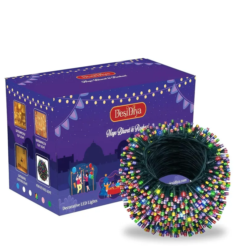 Desidiya® LED String Serial Light 32 Meter with 8 Modes Changing Controller. Waterproof & Flexible Copper Lights for Home Diwali Home Decoration & Rs. 199