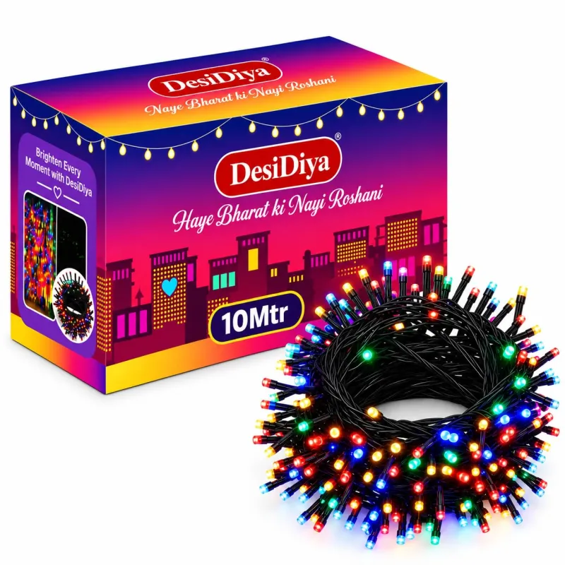 Desidiya ® Plastic 10 Meter LED Decorative String Fairy Rice Lights for Home Decoration Indoor and Outdoor Decoration Lights, Festival, Party, Rs. 71