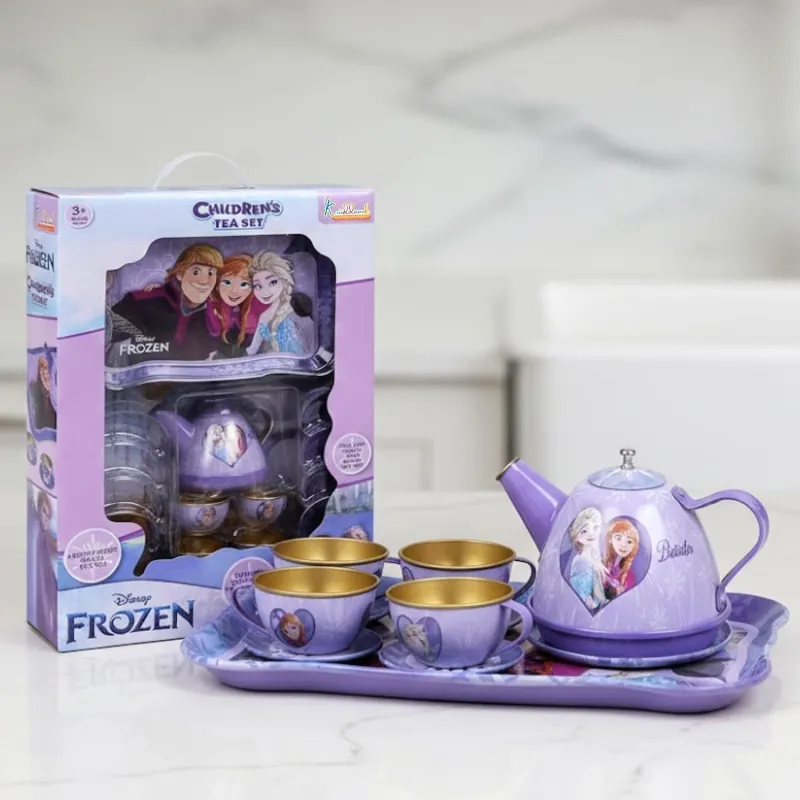 Disney Frozen Elsa & Anna 14-Piece Tin Plate Tea Set for Girls – Fun Pretend Play Tea Party Toy – Durable, Lightweight & Safe Role Play Kit for Kids, Rs. 945