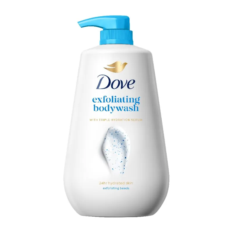 Dove Exfoliating Body Wash with Triple Hydration Serum | Exfoliating Beads for Smooth Soft Skin | 825 ML Rs. 330