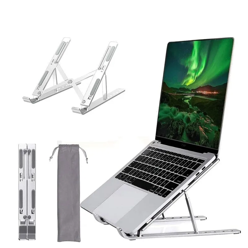 Dyazo 6 Angles Adjustable Aluminum Ergonomic Foldable Portable Tabletop Laptop/Desktop Riser Stand Holder Compatible for MacBook, HP, Dell, Lenovo & Rs. 349