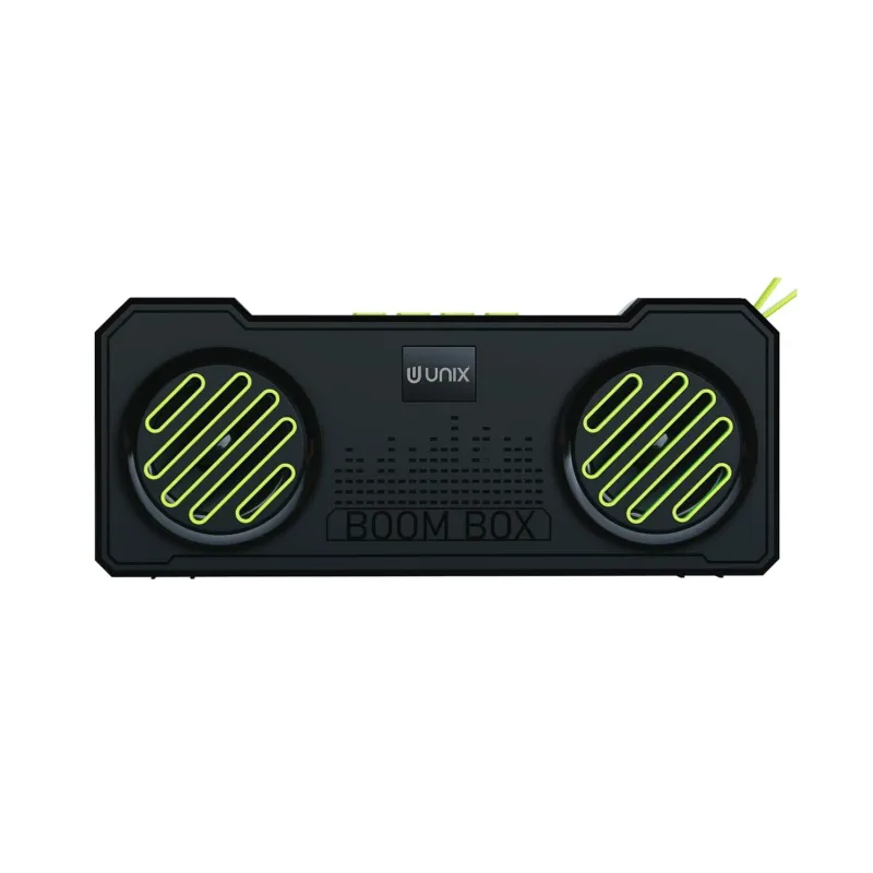 Unix Cadence Wireless Bluetooth 5.4 Speaker 6.5W with Dual 52mm Drivers, 1200mAh Battery, 6 Hours Playback, FM Radio, USB, TF Card Slot, HD Sound